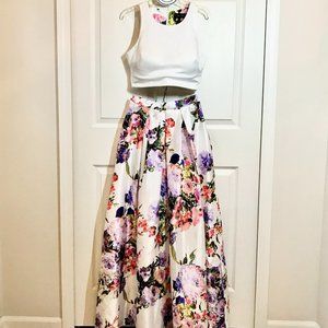 My Michelle Juniors 2 Piece Floral Dress White Size 3
